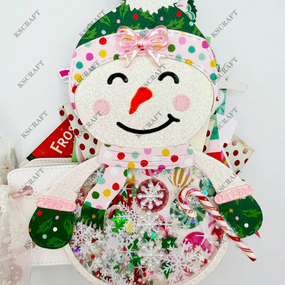 KSCRAFT Snowman Mini Album Cutting Dies Stencils for DIY Scrapbooking Decorative Embossing DIY Paper Cards