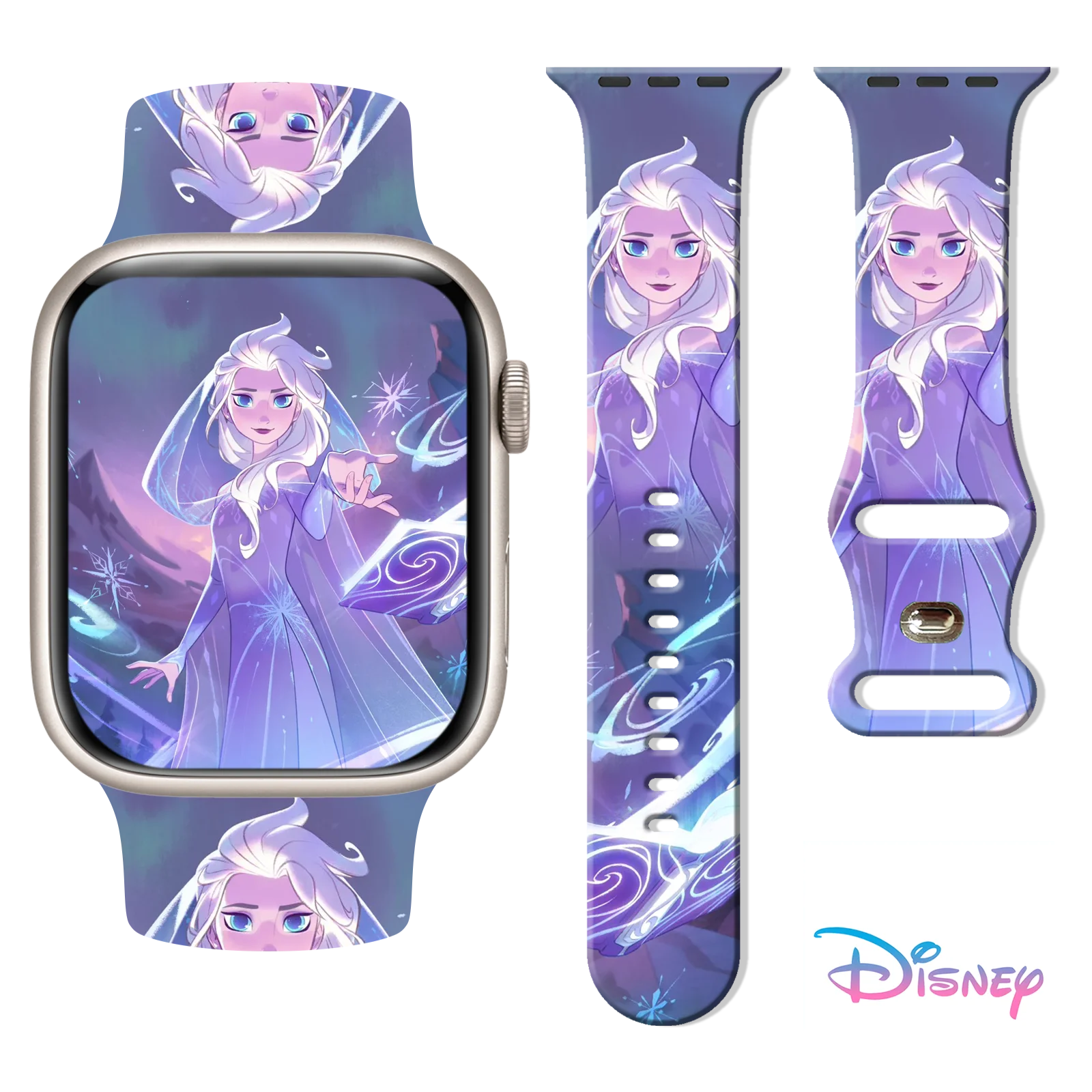 

Disney Frozen Series 2 Silicone Strap for Apple Watch 9 8 7 SE 6 Band Replaceable Bracelet for iWatch 41mm 40mm 38mm Watchband