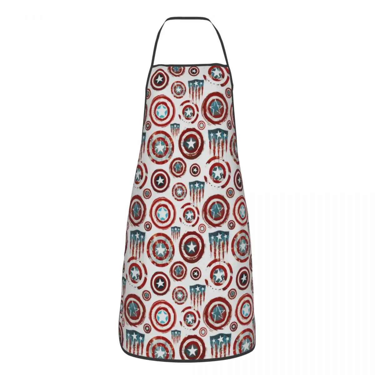 Custom Unisex Captain America Bib Apron Adult Women Men Chef Tablier Cuisine for Cooking Kitchen Painting