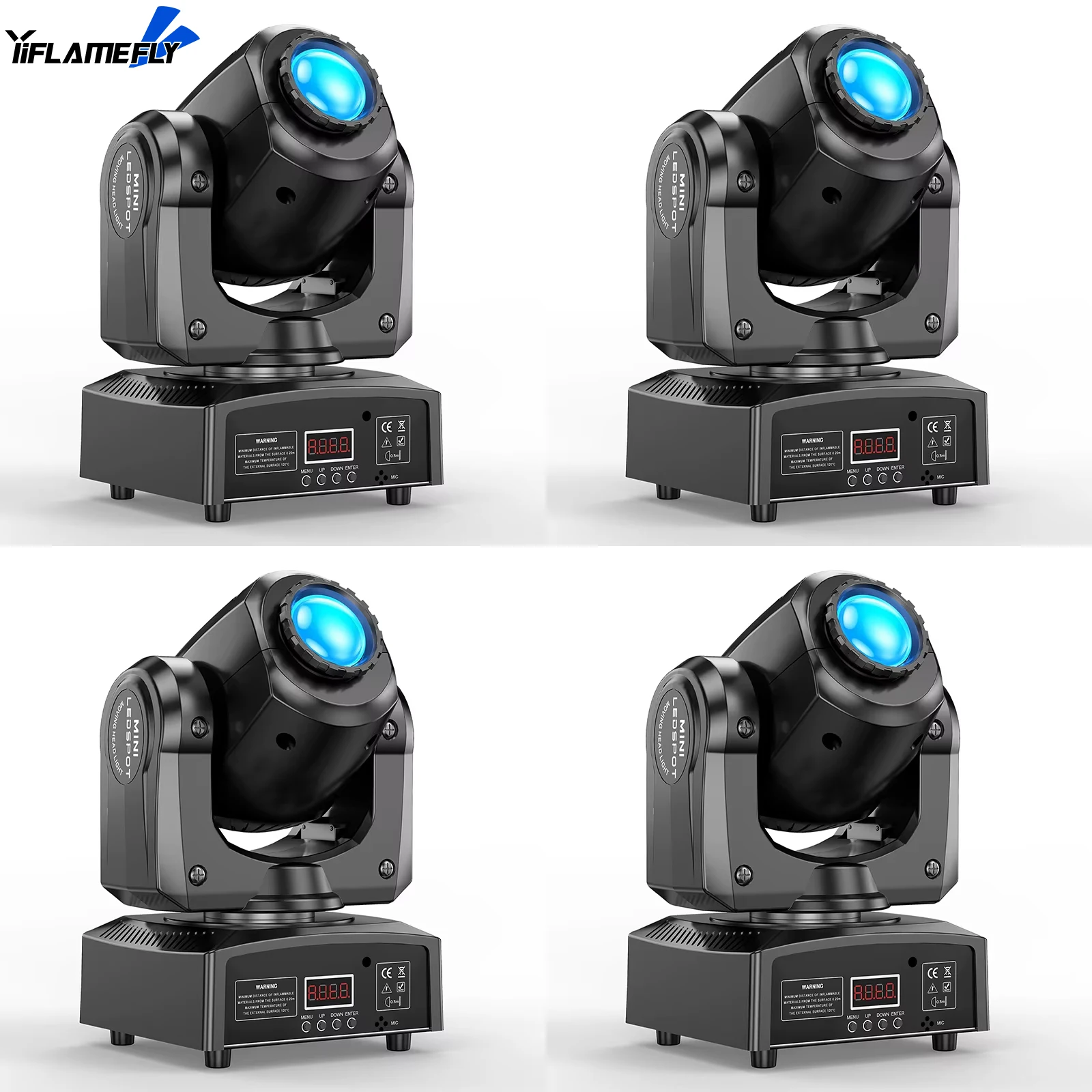 

Yiflamefly 4Pcs 80W RGBW LED Black Stage Light Gobo Beam Moving Head DMX512 9/11CH For DJ Party Disco Wedding Concert Club KTV