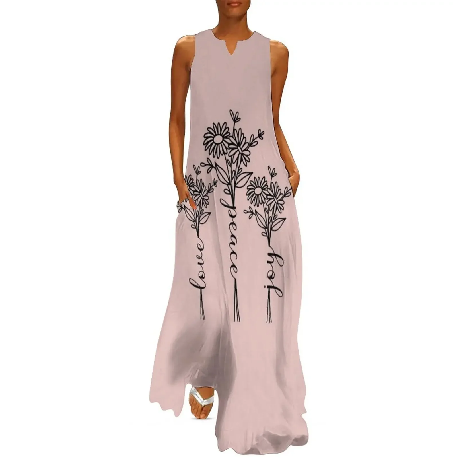 

Love peace Joy Long Dress summer woman dress 2025 dresses for woman 2025 Summer skirt summer dress woman 2025