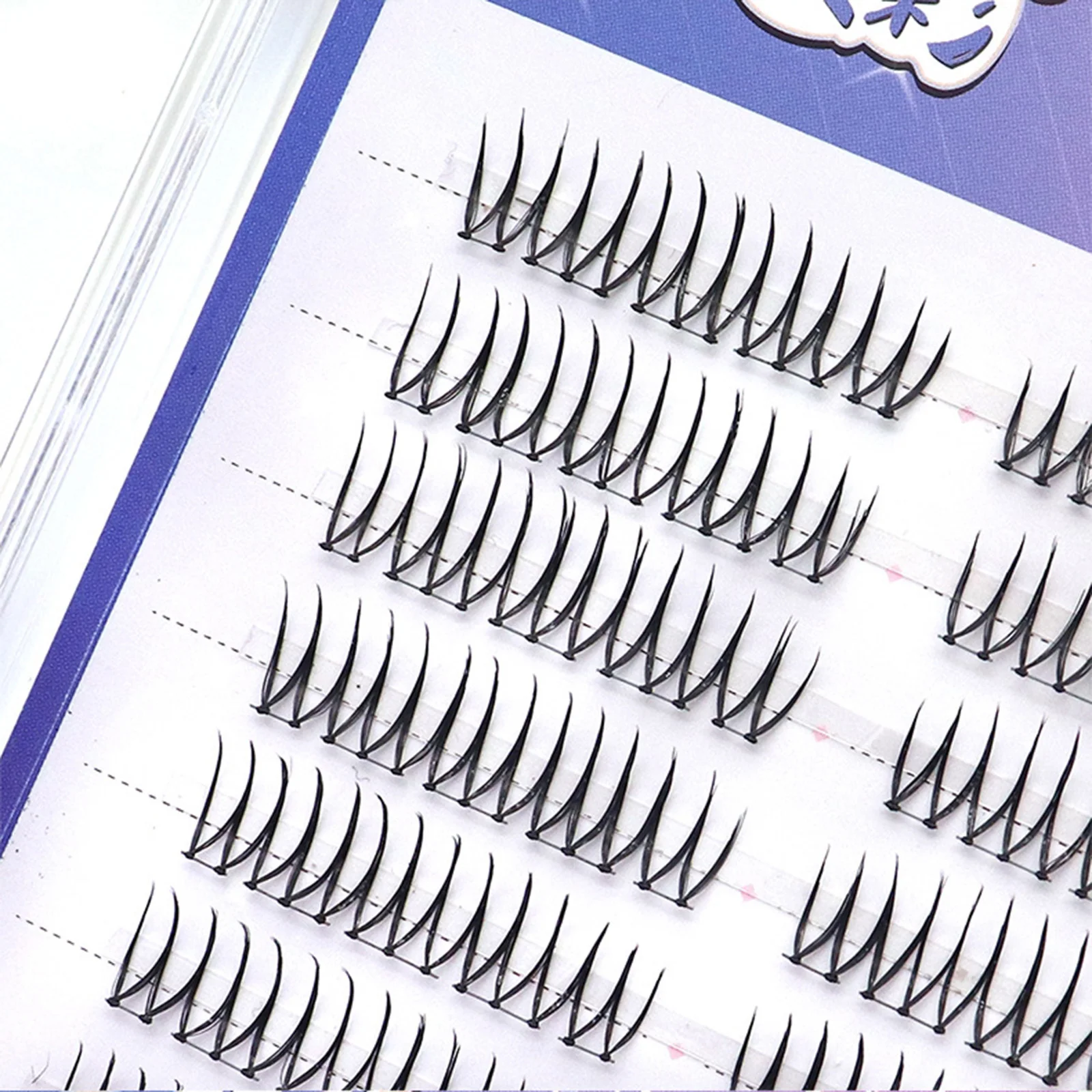 Faux-cils Style idole coréen, grappe en forme de U, boucles mixtes de 7 à 9mm, conception en Fiber douce naturelle pour le maquillage quotidien et sur scène