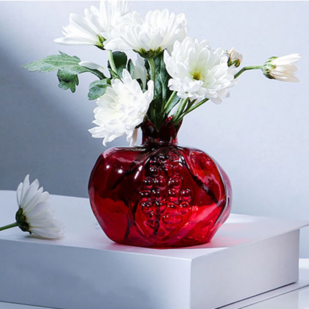 

2Pcs Nordic Glass Pomegranate Shaped Vases Clear Flower Vases for Arrangements Home Decor Living Room Dining Bedroom