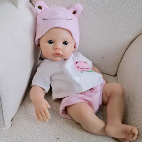 NPK 12-inch Meadow Full Solid Silicone Flexible Elastic Super Soft Cute Small Size Lifelike Reborn Baby Doll