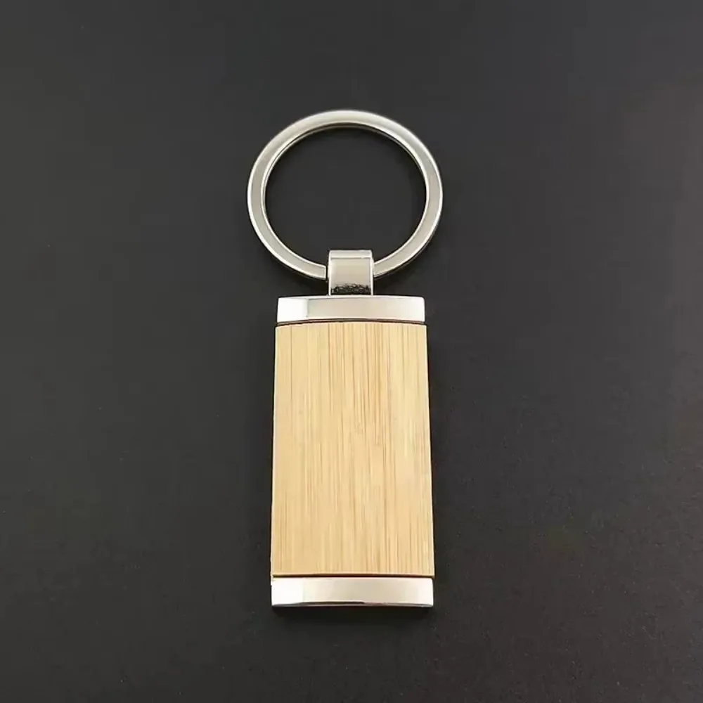 Bamboo Wood Keychain Creative Personality Men and Women Key Chains Ring Home Metal Autos Car Moto Keyring Pendant Gift