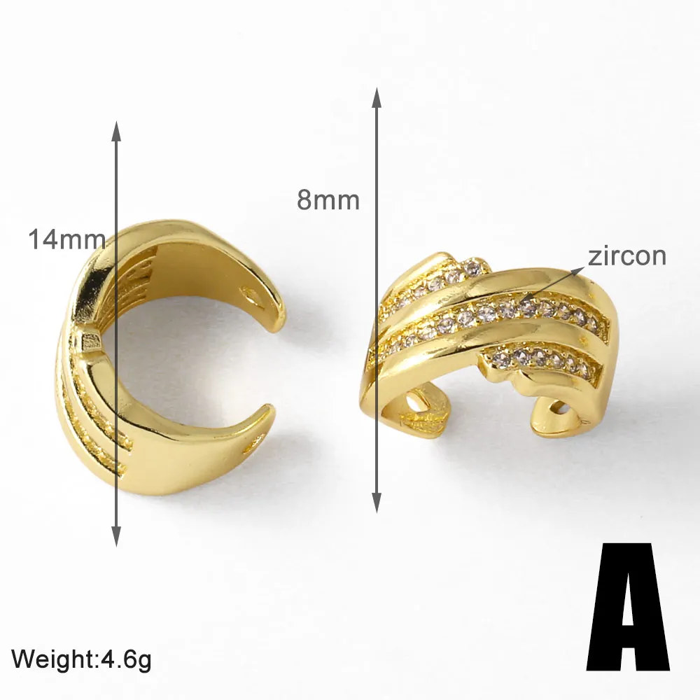 FLOLA Clear Crystal Heart Earrings for Women Gold Plated Crossover Ear Clips Small Jewelry Gifts ersa253