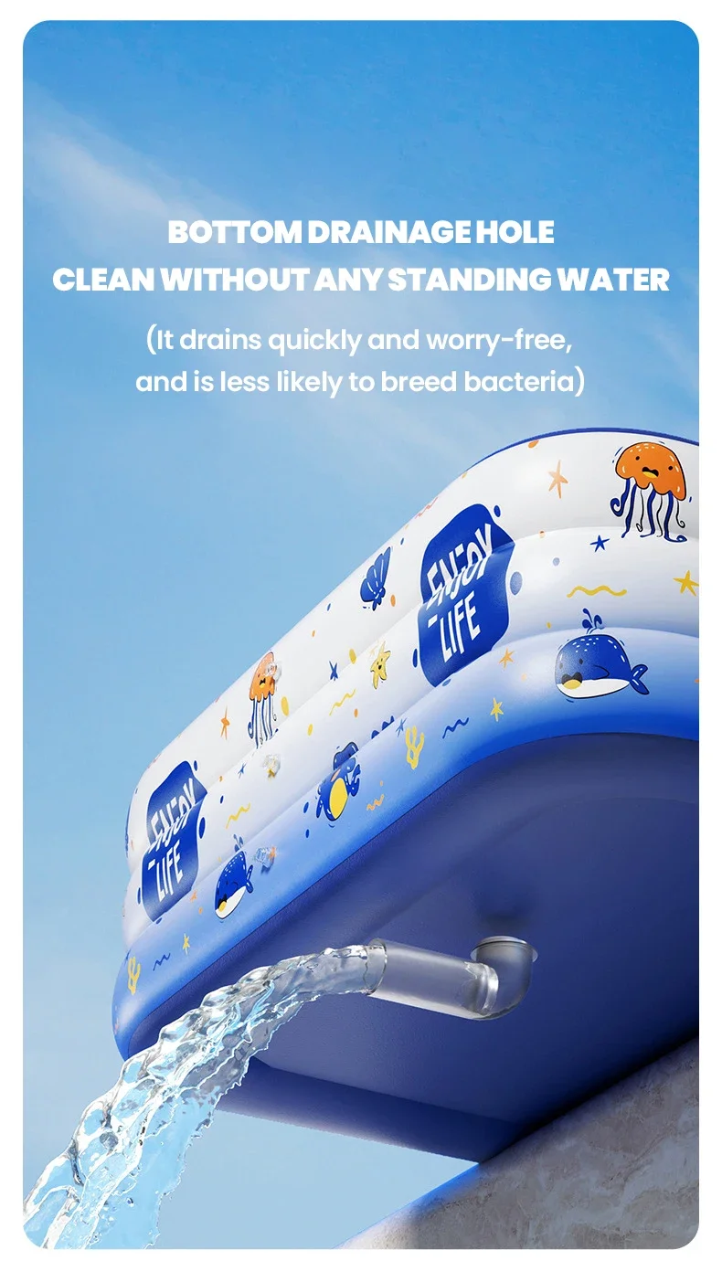 풍선 수영장 3/2/1.5M 대형 가족 수영장 어린이 아기 홈 야외 성인 어린이 야외 게임을위한 이동식 Basen