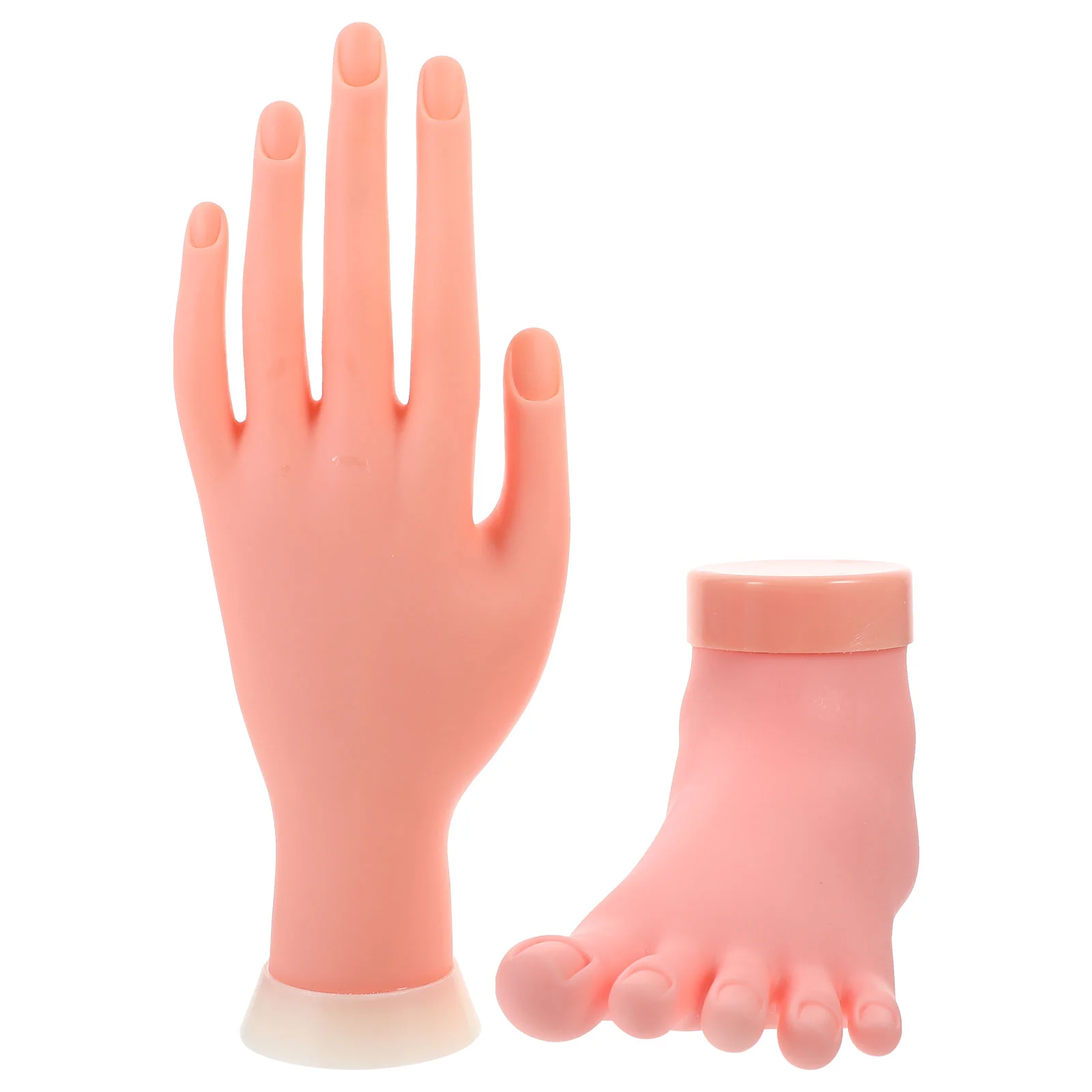 

2 Pcs Left Hand Model Fake Foot for Nail Practice Recyclable Training Manicure Prosthetic False Rubber