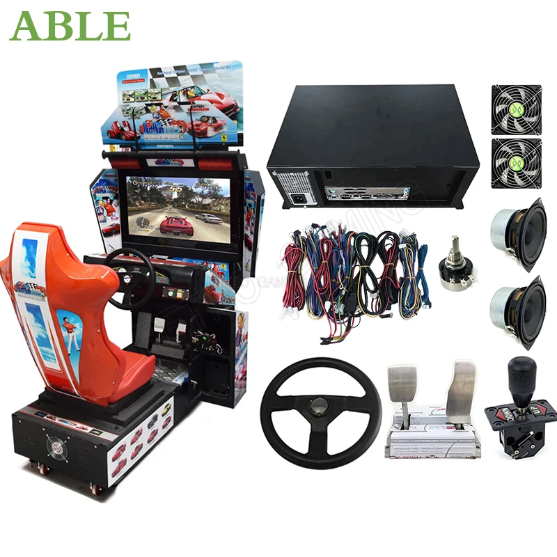 

Arcade Kit Outrun Car Racing Motor Driving Simulator Game Motherboard Drive Rolling Children Racing Game Machine Full Kit DIY