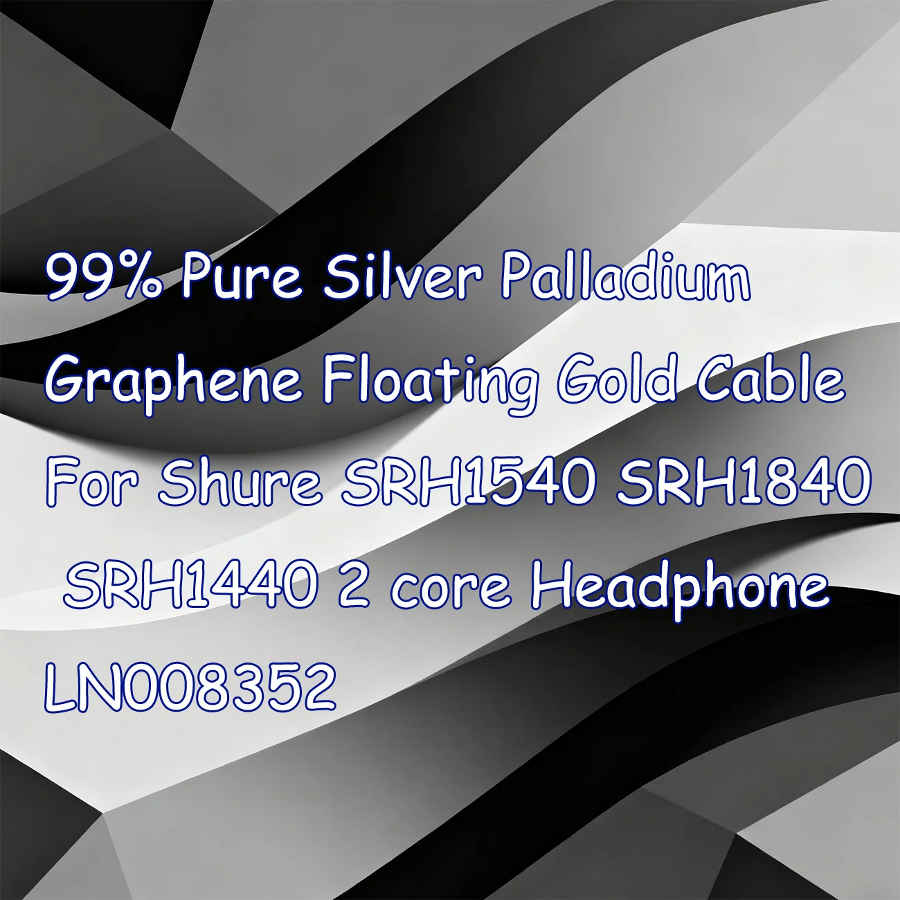 

99% Pure Silver Palladium Graphene Floating Gold Cable For Shure SRH1540 SRH1840 SRH1440 2 core Headphone LN008352