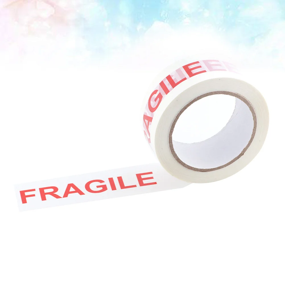 1 Roll Fragile Warning Heavy Duty Sealing For Packing Boxes Waterproof Strong Adhesive Shipping Storage Use Packing Tape Roll