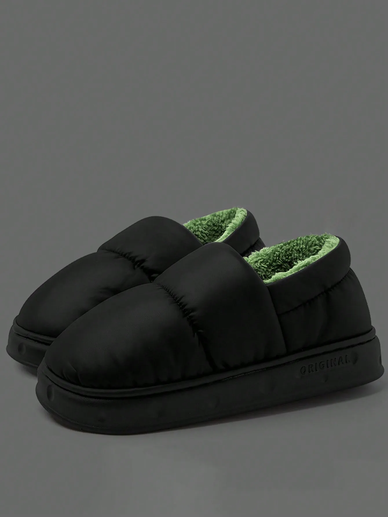 Men's Home Slippers Warm Shoes Bag Heel Indoor and Outdoor Non-slip Thick Bottom Casual Daily Home Bag Heel Cotton Shoes