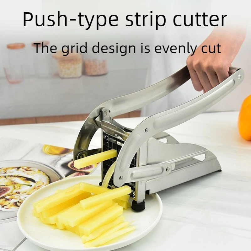 Hand Pressed Stainless Steel Fries Potato Slicer Kitchen Portable Potato Cutter Vegetable French Fry Cutter Professional Manual