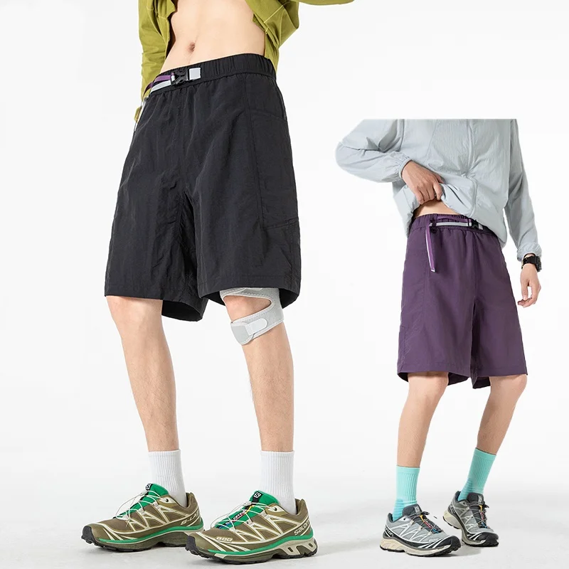 

Мужские боксерские спортивные шорты, нейлоновые шорты, мужские повседневные дышащие быстросохнущие шорты Harajuku с высокой талией, мужская уличная одежда в стиле хип-хоп