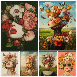 5D DIY Diamond Painting New 2024 Girl and Flowers Full Diamond Mosaic Bead Embroidery Art Stitch Home Decoration Craft Kit