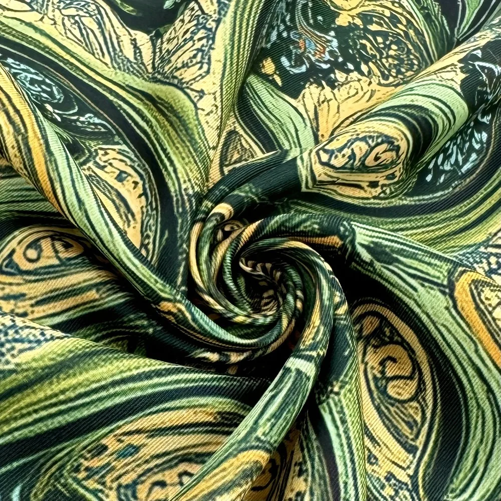 Luxury Green Paisley Tablecloth Multiple Sizes HD Sublimation Print Floral Leaf Gold 100 Polyester Washable Formal Party Wedding