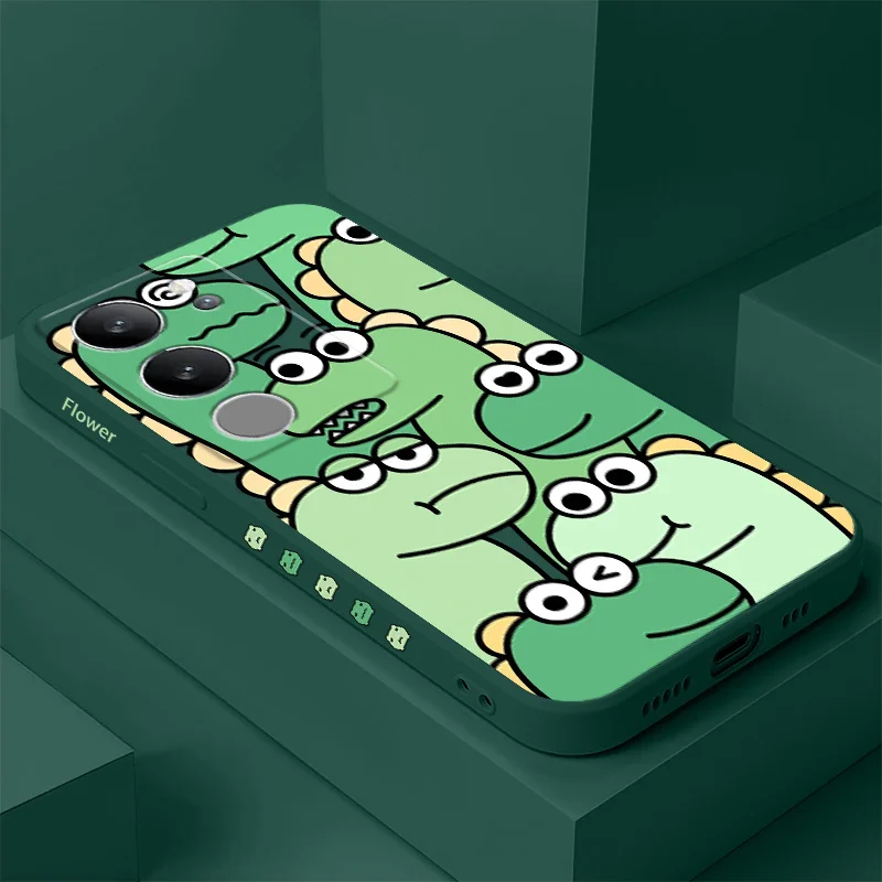 

Smiling Dinosaur Phone Case For VIVO V50 V40 V30 V29 V29E V27 V27E V25 V25E V23 V23E V21 V20 Y20 Y12 Y21 Y22 Y50 Y35 Pro 4G 5G