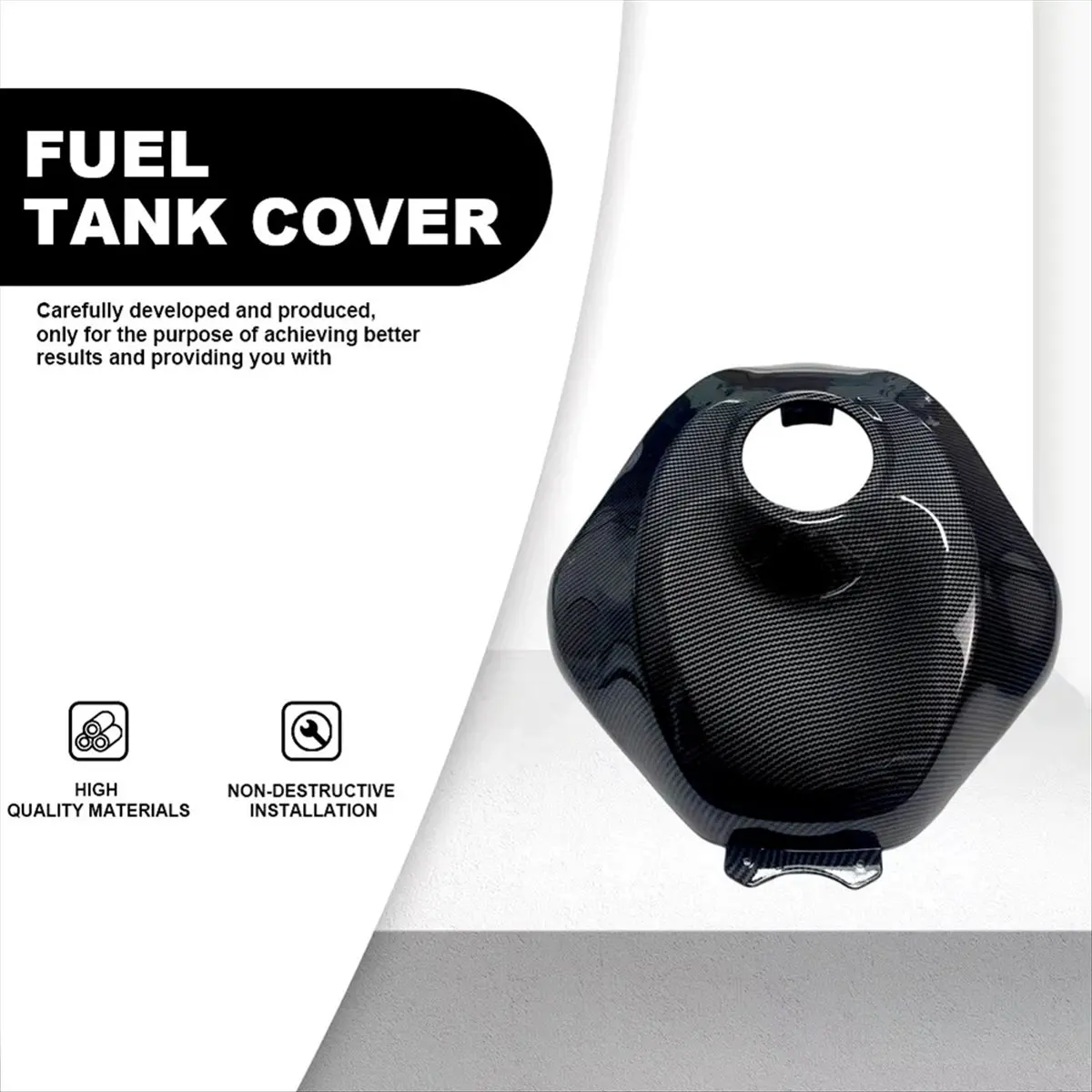 【~ NEW BABQ】Motorcycle Tank Cap Cover Trim for -6R -636 2009-2019 Accessories Carbon Fiber