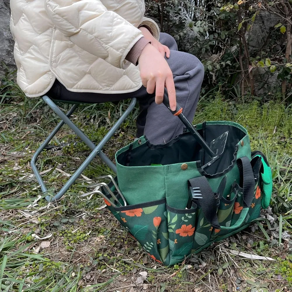 Taburete de jardín plegable con bolsa de mano desmontable, asiento multifuncional para jardinería, Camping, pesca, actividades al aire libre