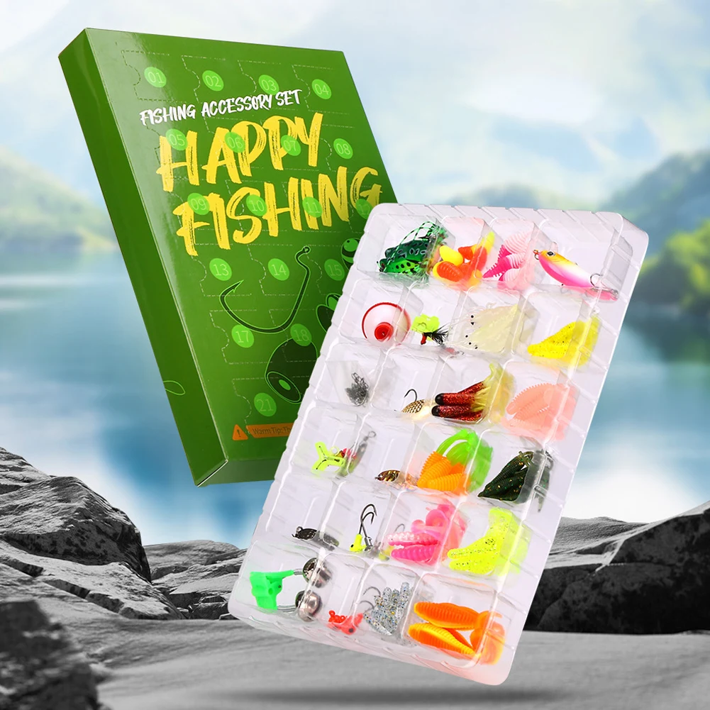 

Fishing Lures Set Soft and Hard Bait Jig Hooks Fishing Connectors Fishing Gifts for Men