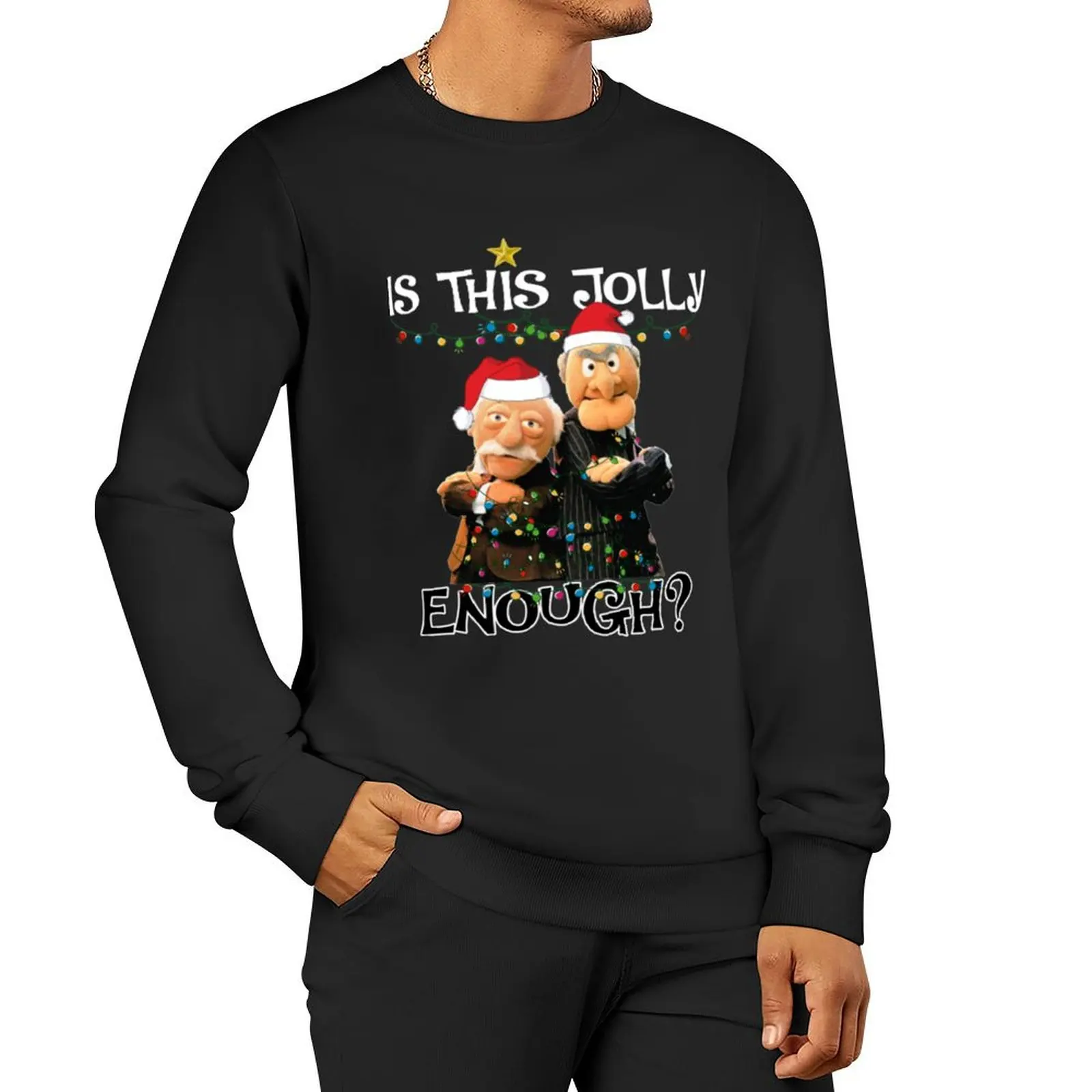 

Is This Jolly Enough Christmas Sweatshirt mens clothing men's winter sweater anime clothes sweatshirts