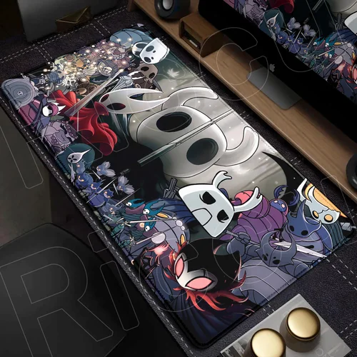 Imagen 2 del producto Alfombrilla de ratón grande de goma para PC de 90x40cm, alfombrilla gruesa con borde de puntada para videojuegos, alfombrilla XXL de Anime Hollow Knight, teclado antideslizante para ordenador portátil