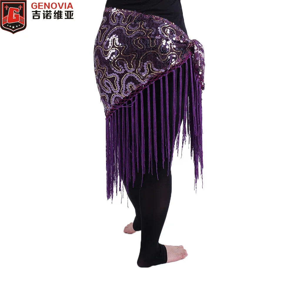 Women Belly Dance Costume Triangle Hip Scarf Sequins Fringe Tassels Belt 7 Colors