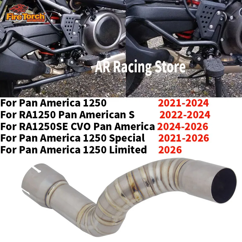 For Pan America 1250 RA1250 S SE CVO Special Limited 2021-2026 Motorcycle Exhaust Systems Escape Moto Modified Middle Link Pipe