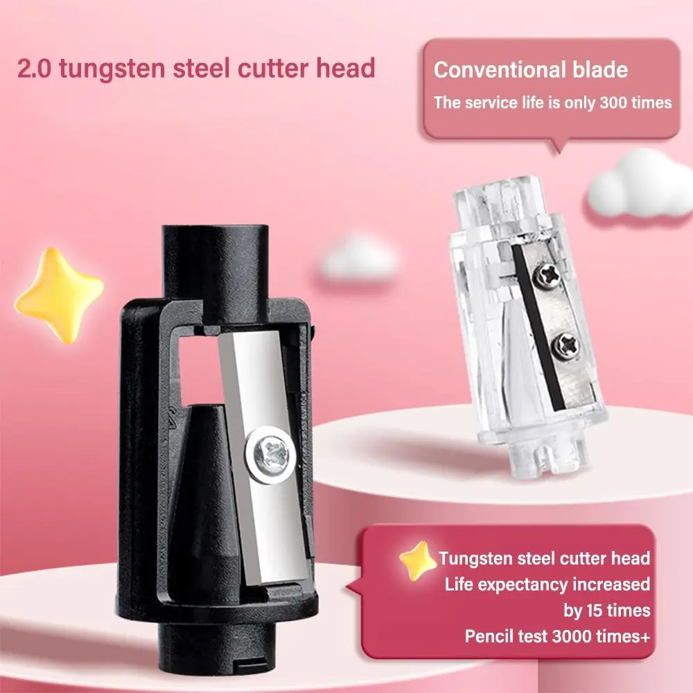 Cute Cartoon Battery Charging Electric Pencil Sharpener Switch Automatic Pencil Sharpener Creative Stationery Office School
