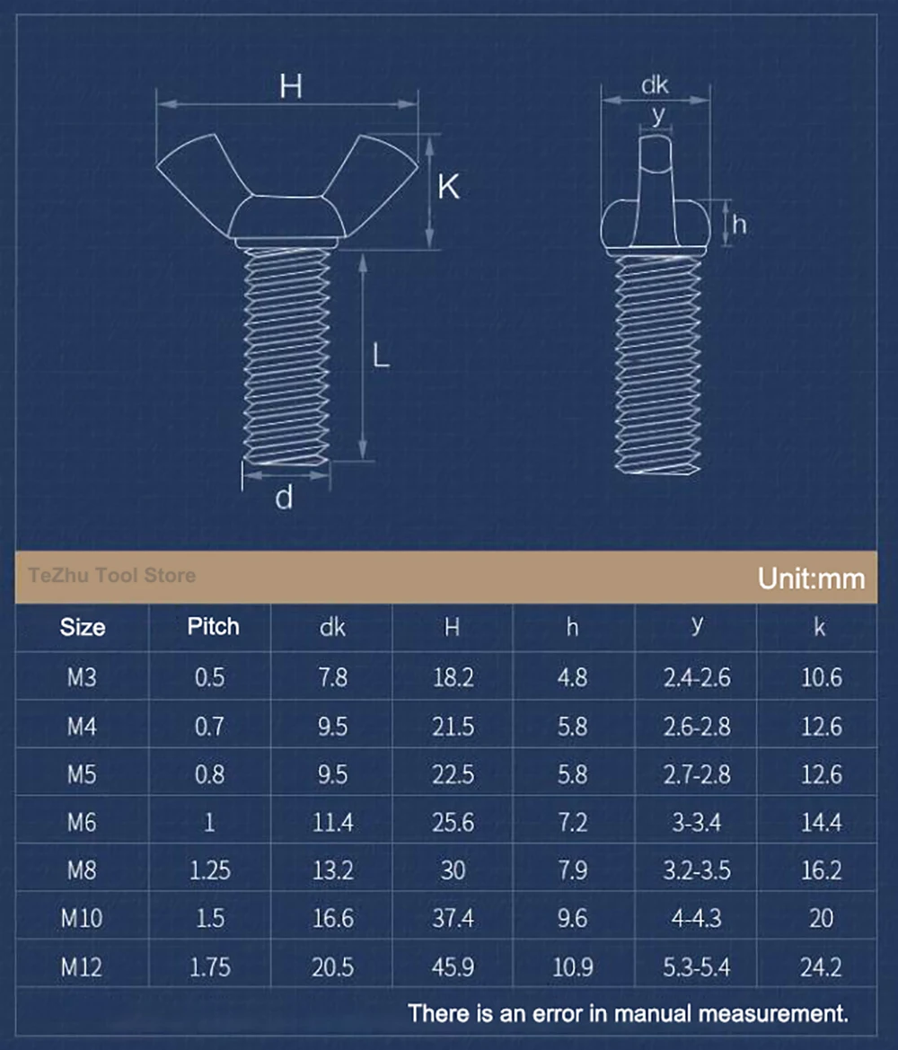 Butterfly Wing Bolt M4 M5 M6 M8 Hand Tighting Wing Head Thumb Screw A4 316 Stainless Steel Length 8/10/12/16/20/25/30mm