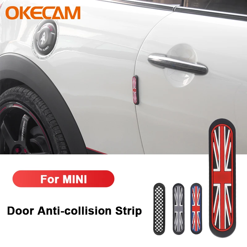 For MINI Cooper Car Door Anti-Collision Emblem Rearview Mirror Sticker R55 R56 R60 R50 R53 F55 F56 F60 R57 Styling Accessories