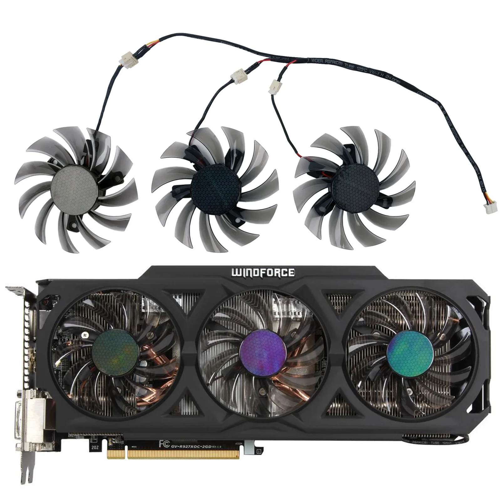 75mm T 128010 SM PLD08010S12H 2Pin 3Pin Wentylatory chłodzące do Gigabyte AMD Radeon R9 270X 280X 290X WENTYLATOR KARTY GRAFICZNEJ WINDFORCE 3X — zdjęcie 2