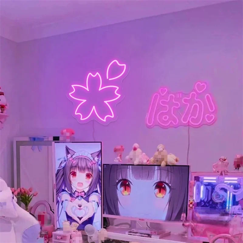 USB Sakura Neon Sign, Custom Japan LED Neon Sign Japanese Flower Cherry Blossom Light Up Sign Wall Decor Home Bedroom Game Room