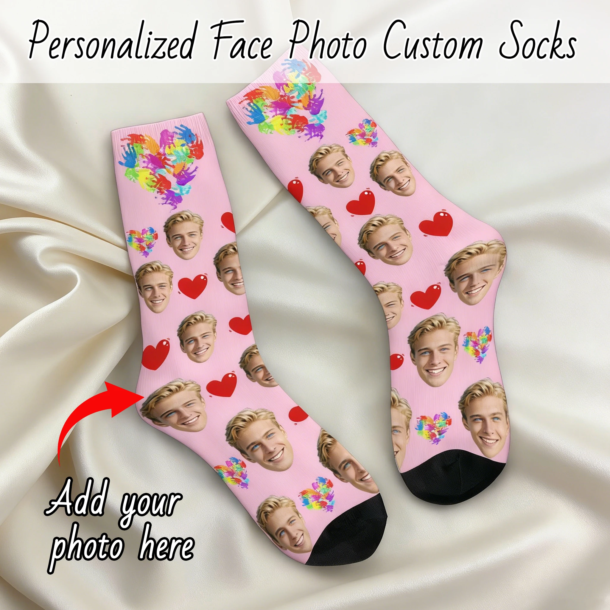 LOVE Custom face pattern socks unisex personalized fun socks with face pattern custom with  Valentine's Day gift