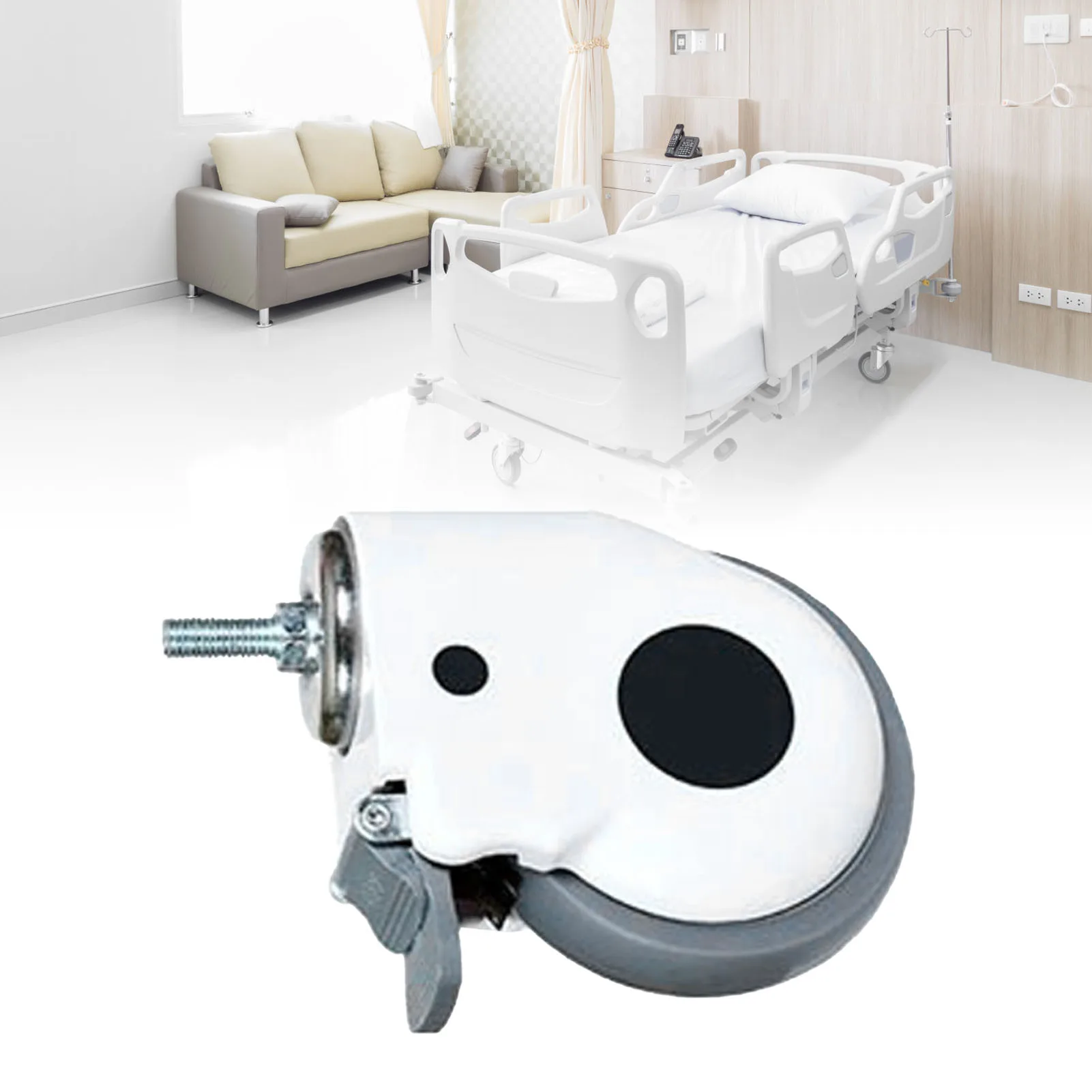 

Low Noise Wheel Swivel Caster 5in Low Noise Heavy Duty Wheel Accessory Replacement with Brake for Cart Wheel with Brake