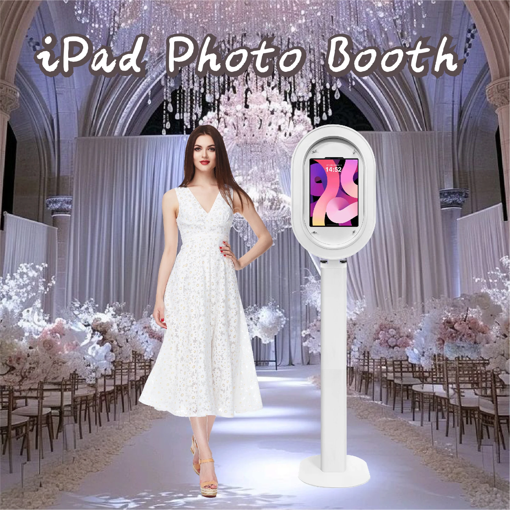Angle Adjustable Stand Photobooth Ipad Booth Shell Kiosk Self Service Instant Salsa Photo Booth Machine