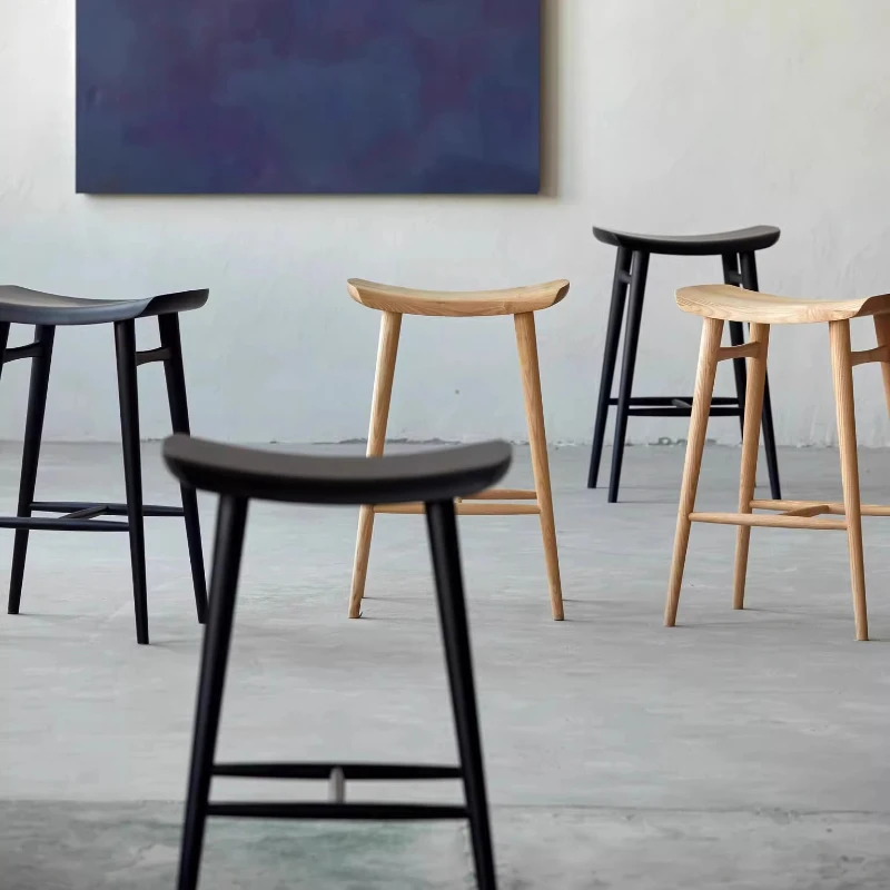 Solid Wood Bar Stools Island Dining Table Chair High Kitchen Stools Sillas Taburetes Altos De Cocina Sgabello Cucina Furniture