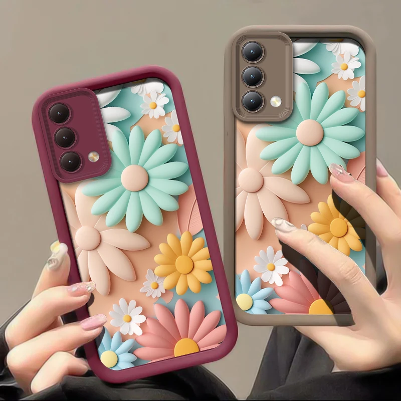 Colorful Flowers Silicone Case For Vivo V25E V23E V23 V20 V15 V25 Pro V5 Lite V5S V11i V17 Russia Soft Camera Lens Cover