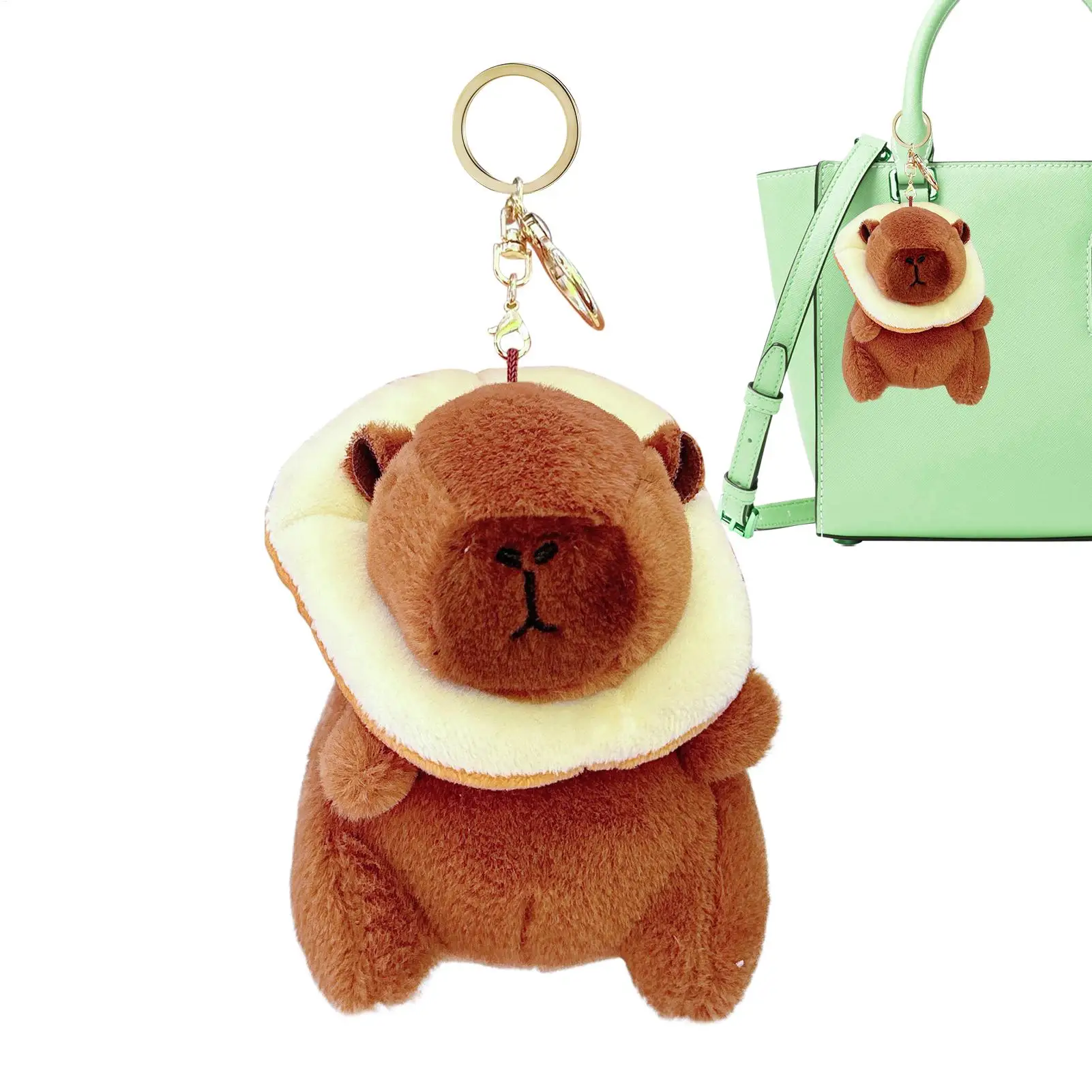 Capybara พวงกุญแจของเล่นตุ๊กตาการ์ตูนสัตว์ตุ๊กตากระเป๋า Charm พวงกุญแจอุปกรณ์เสริมสําหรับกระเป๋าสตางค์กระเป๋าถือกระเป๋านักเรียน
