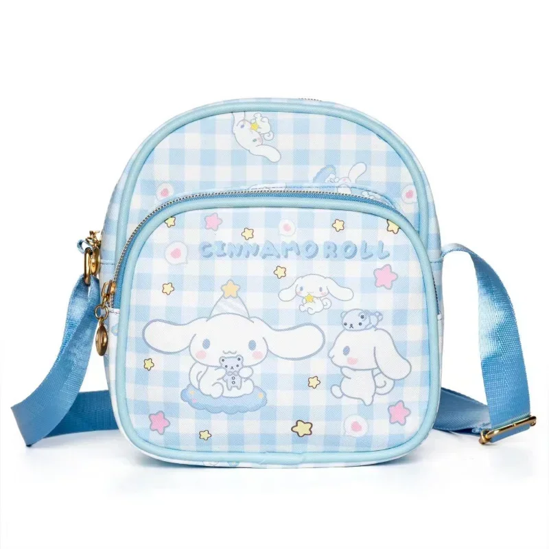 Anime Sanrios moja melodia Cinnamoroll Pochacco Kuromi śliczny PU pochylona torba na ramię Kawaii torba dla dzieci prezent urodzinowy dla dzieci