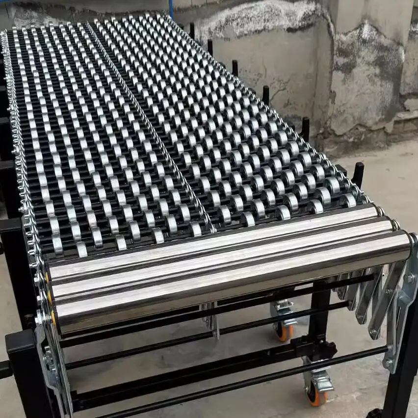 Unpowered loading and unloading Cargo handling Slide Roller Slide Conveyor Lifting and telescopic assembly line