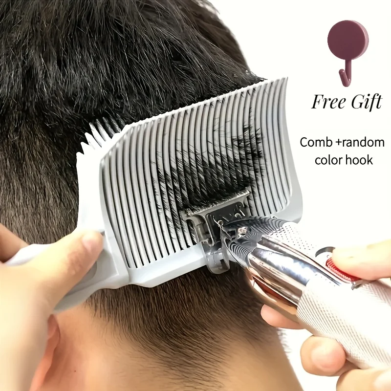 2-piece Set: Haircut Guide Comb + Macaron Hook / No Professional Haircutting Skills Requiredsimply Hold The Comb