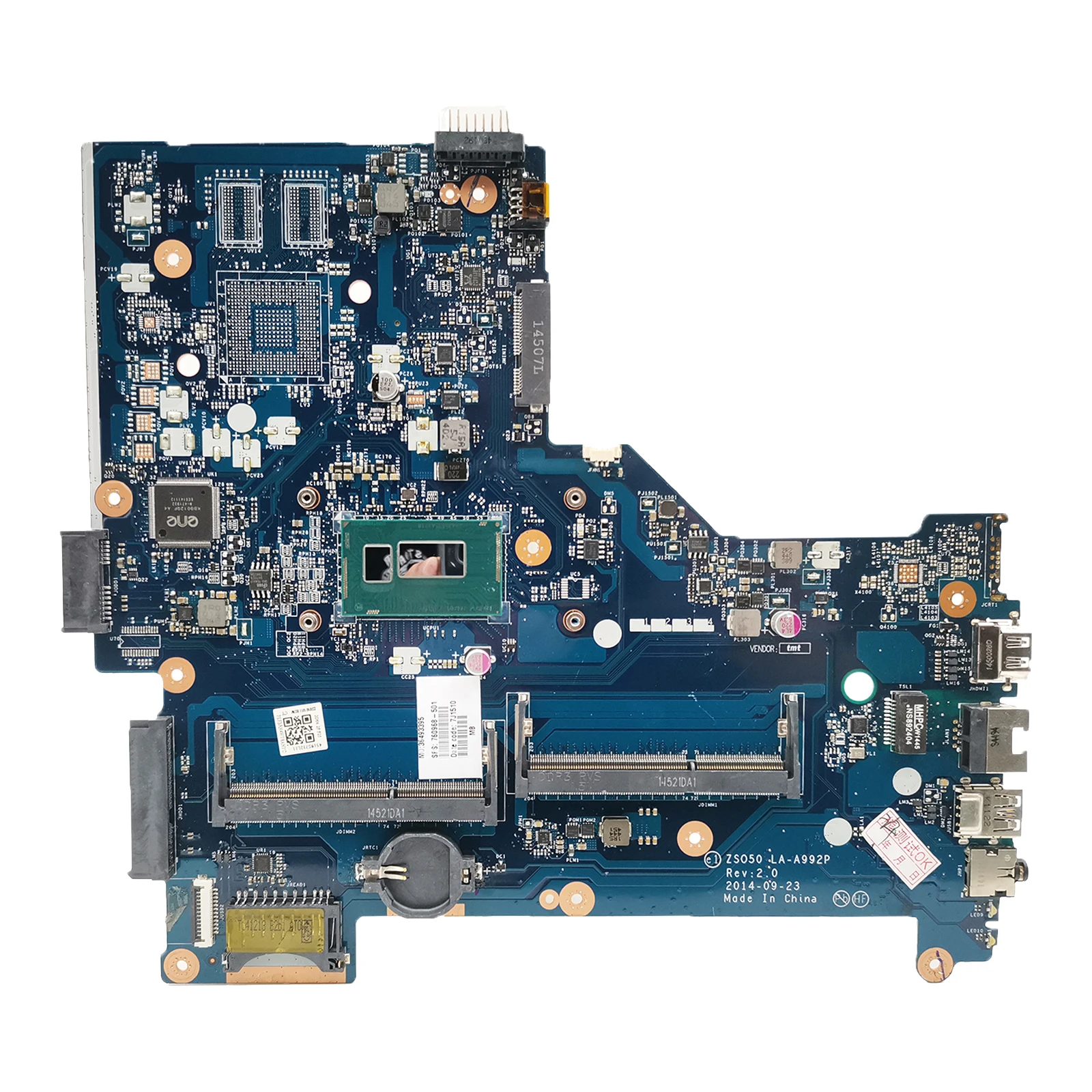 Voor HP Pavilion 15-R 250 G3 Laptop Moederbord Met I3 I5 4e Gen CPU ZS050 LA-A992P 760781 -501 760968 -001 790668 -501