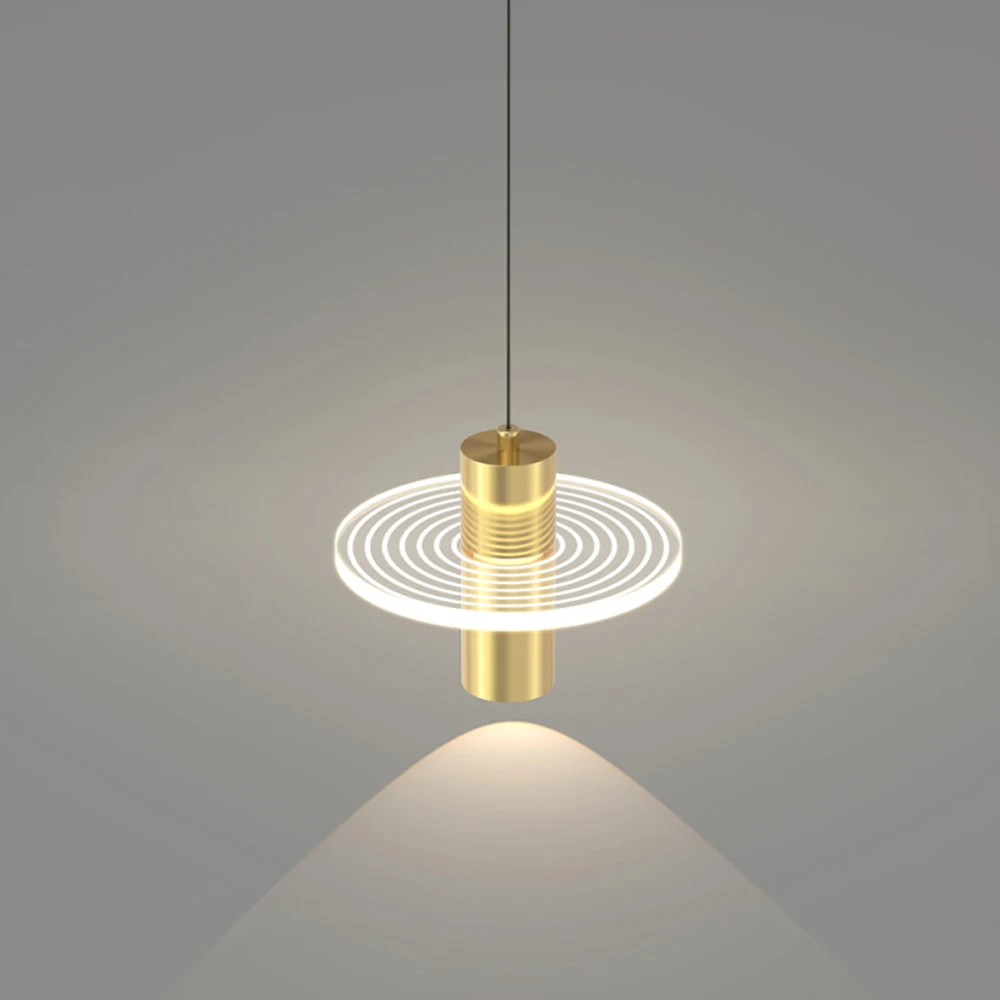 

YEBMLP Copper Droplight Luxury Small Chandelier Restaurant Bar Bedroom Creative Pendant Light Bar Cafe LED Acrylic Hanging Light