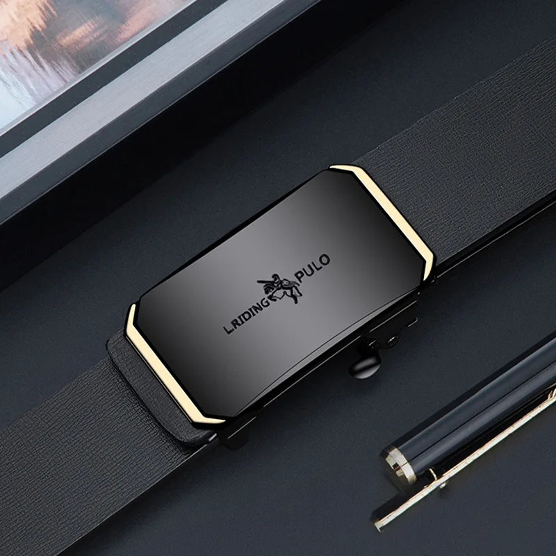 Cintura interna senza denti da uomo Cintura da lavoro Cintura per pantaloni alla moda versatile con fibbia automatica autentica