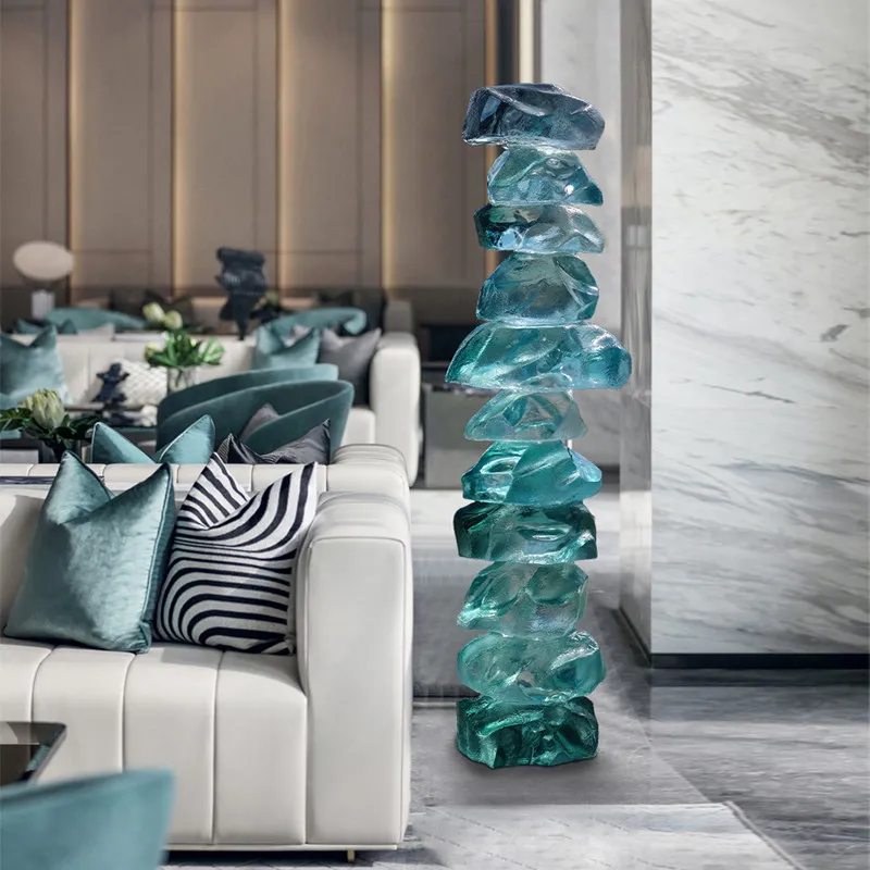 LMM transparent abstract sculpture sales department entrance living room light luxury high-end floor decoration