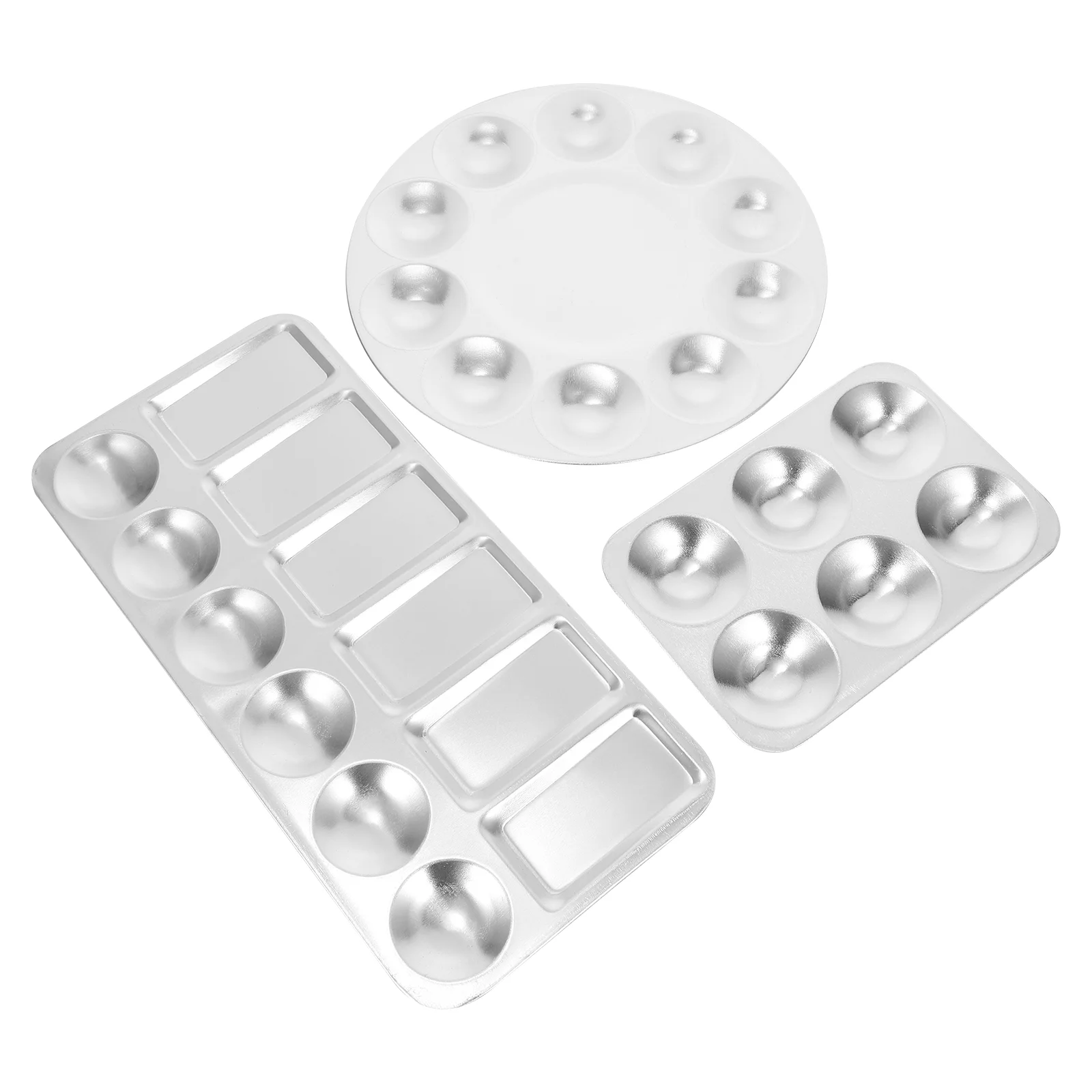 

3 Pcs Paint Tray Pigment Plate Student Stationery Round Color Mixer Gouache Mixing Sturdy Pallet