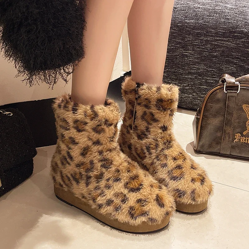 Winter Fashion Elegant Flat Thick Bottom Padded Women's Shoes Comfortable Women's Shoes Zapatos De Mujer image 3