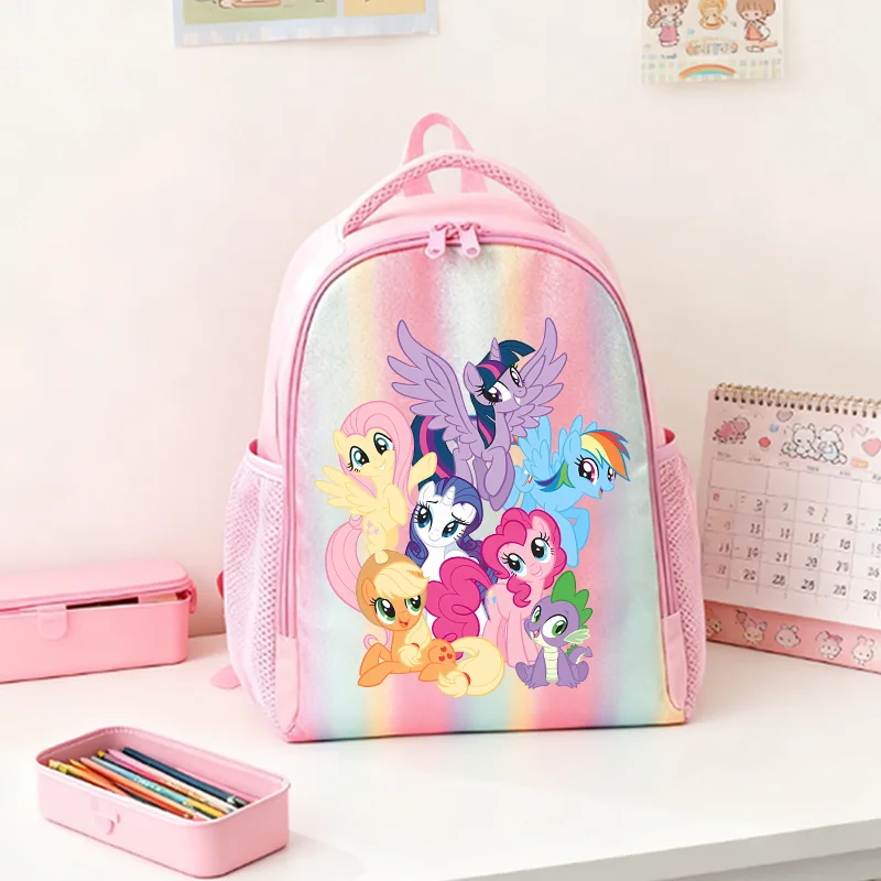 

Рюкзак My Little Ponys Kawaii, аниме, мультяшный Радужный рюкзак для девочек, школьные рюкзаки большой вместимости, детский рождественский подарок