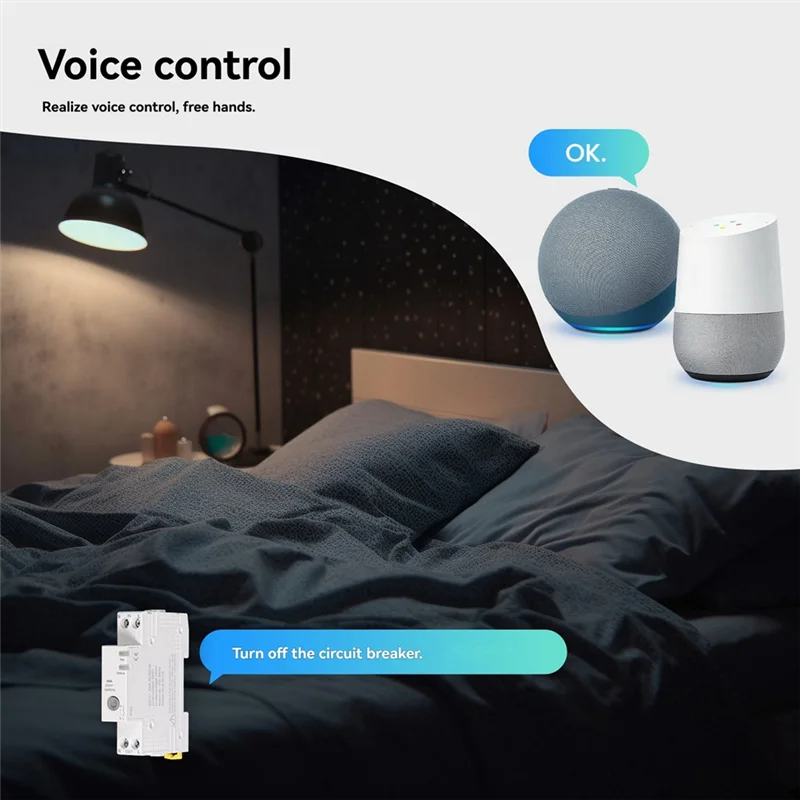 A52T Tuya Wifi Smart Circuit Breaker 40A Electricity Monitor V0 Fireproof Retardant APP Control Compatible Withalexa